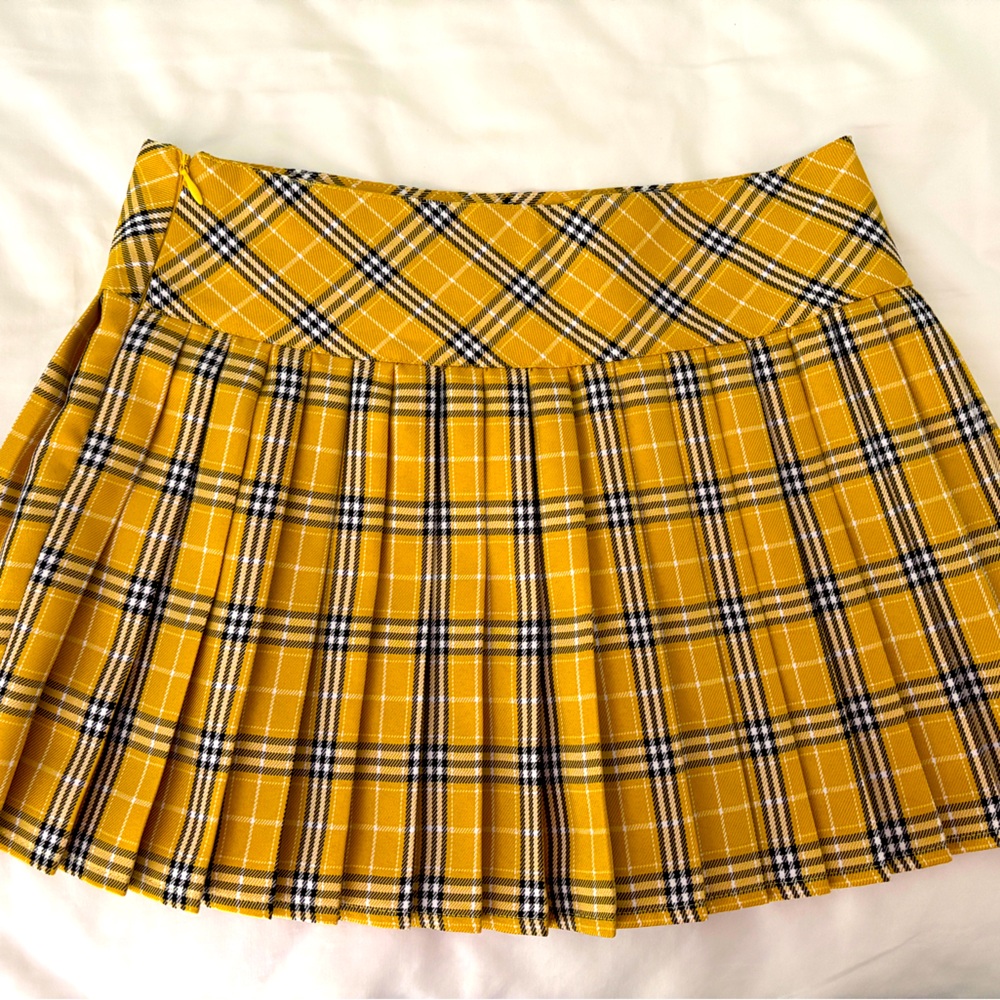 Steve Madden Yellow Plaid Skater Skirt